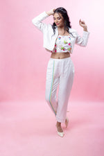 Load image into Gallery viewer, White co ordinate 3piece jacket set