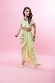 Bow top & Drape skirt set